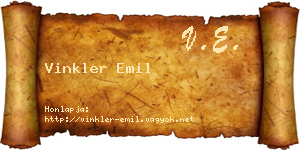 Vinkler Emil névjegykártya